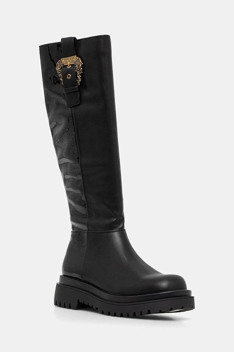 Versace Jeans Couture kozaki damskie kolor czarny na płaskim obcasie 79VA3S65 71570 899 - zdjęcie produktu nr 1