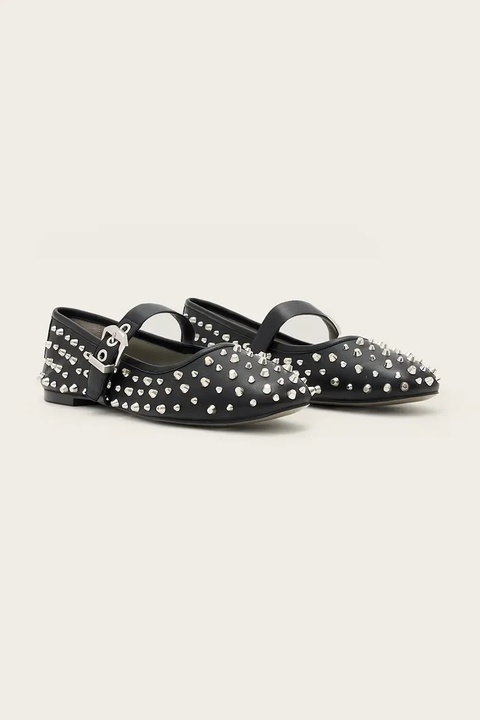AllSaints baleriny skórzane HOLLY STUD SHOE kolor czarny W040FD - zdjęcie produktu nr 1