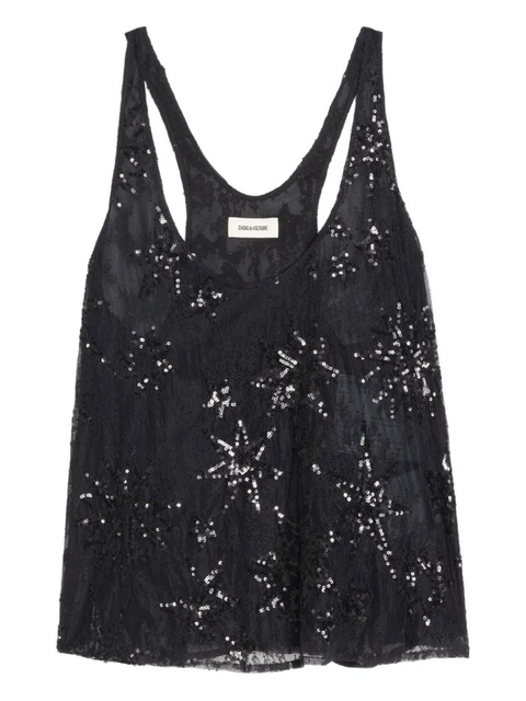 Zadig&Voltaire Tarysa lace sequin top - Black - zdjęcie produktu nr 1