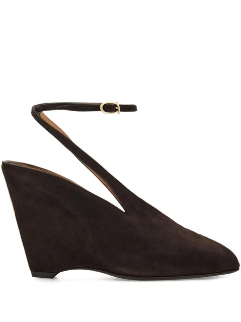 Ferragamo 90mm peep-toe wedge pumps - Brown - zdjęcie produktu nr 1