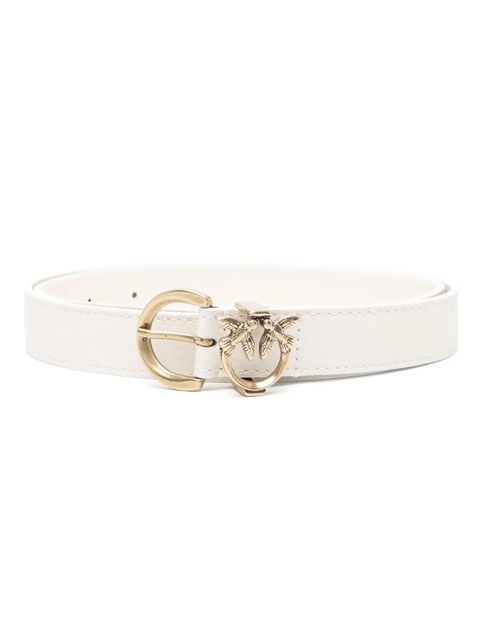 PINKO Love-Birds-motif leather belt - White - zdjęcie produktu nr 1