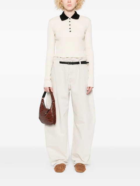 AMIRI ribbed-knit polo top - Neutrals - zdjęcie produktu nr 2