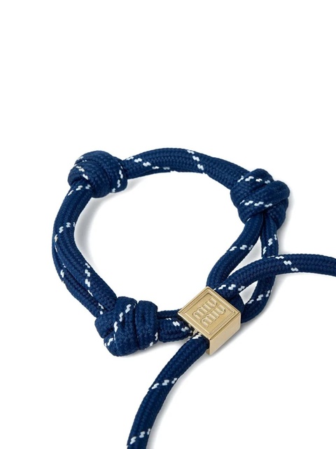 Miu Miu knotted-cord bracelet - Blue - zdjęcie produktu nr 2