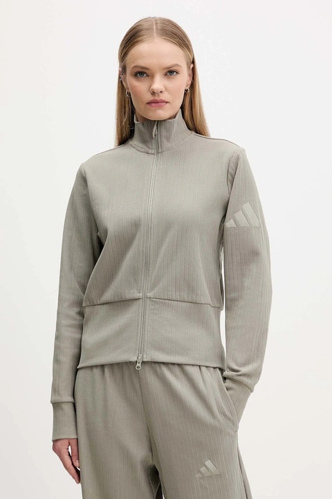 adidas bluza All Szn Winterized damska kolor zielony gładka JW7435 - zdjęcie produktu nr 1