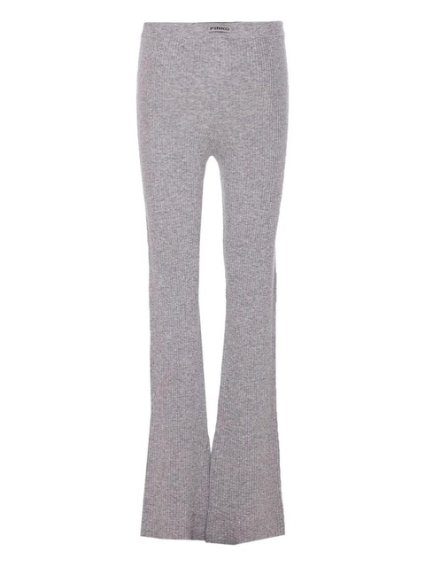 PINKO crystal-embellished ribbed trousers - Grey - zdjęcie produktu nr 1