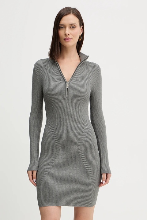 Guess sukienka HARLEY kolor szary mini dopasowana W5BK45 Z0572 - zdjęcie produktu nr 1