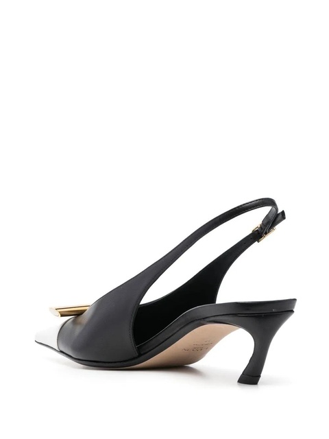 Lanvin Rita 50mm leather slingback pumps - Black - zdjęcie produktu nr 2