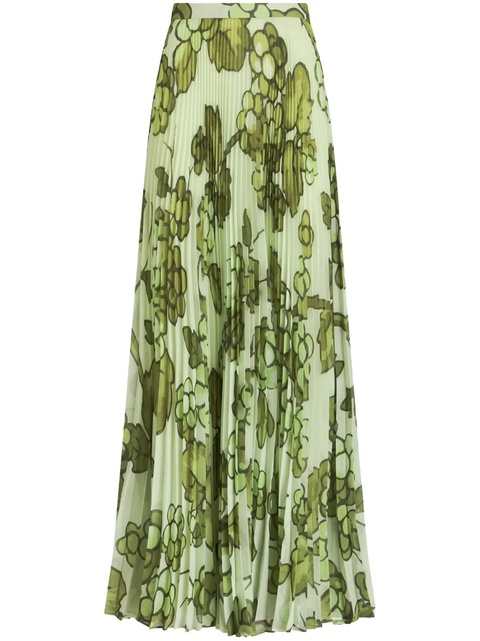 ETRO Berry-print pleated maxi skirt - Green - zdjęcie produktu nr 1
