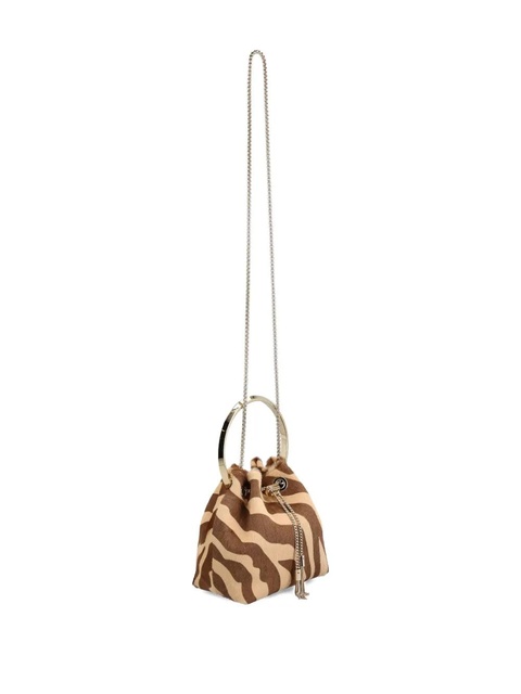Jimmy Choo Bon Bon zebra-print ring-handle bag - Brown - zdjęcie produktu nr 2