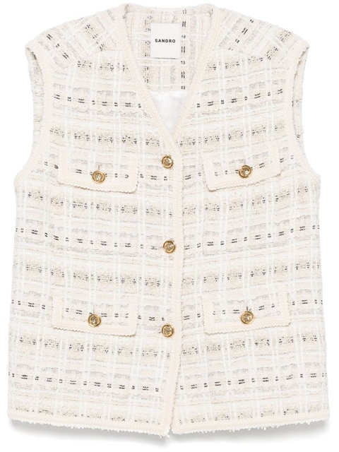 SANDRO tweed gilet - Neutrals - zdjęcie produktu nr 1