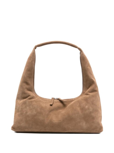 Marge Sherwood medium debossed-logo suede shoulder bag - Brown - zdjęcie produktu nr 1