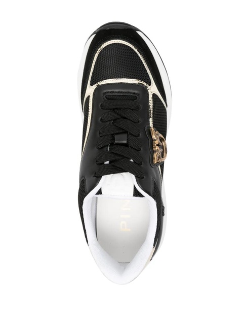 PINKO Love Birds leather sneakers - Black - zdjęcie produktu nr 2