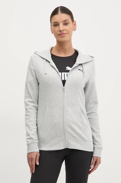 Puma bluza damska kolor szary z kapturem gładka 682406 - zdjęcie produktu nr 1