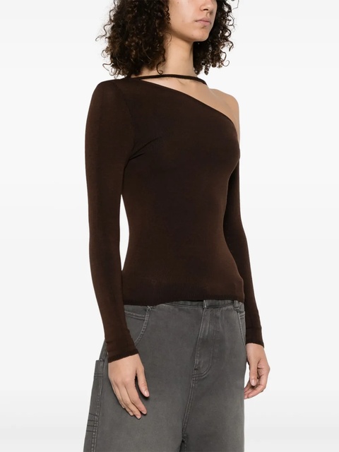 Isa Boulder half off-shoulder T-shirt - Brown - zdjęcie produktu nr 2