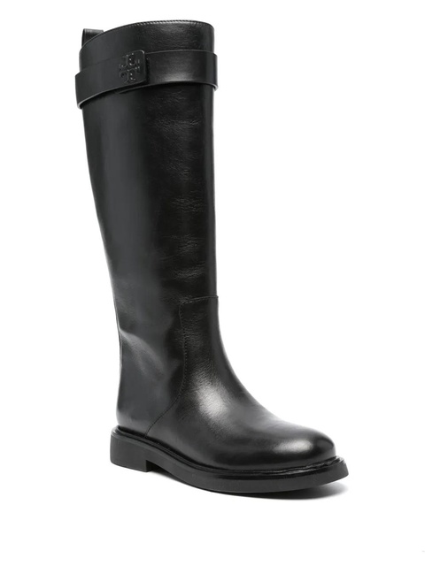 Tory Burch Double T leather knee boots - Black - zdjęcie produktu nr 2