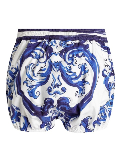 Dolce & Gabbana Majolica-print balloon shorts - White - zdjęcie produktu nr 1