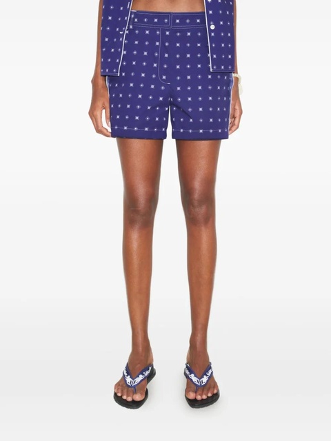 Tory Burch Twill Camp printed shorts - Blue - zdjęcie produktu nr 2