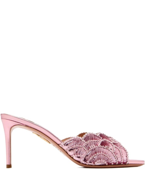 Aquazzura 75mm sequin-embellished stiletto mules - Pink - zdjęcie produktu nr 1