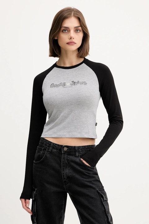 Guess Jeans longsleeve dziecięcy kolor szary W5YI00 J1314 - zdjęcie produktu nr 1