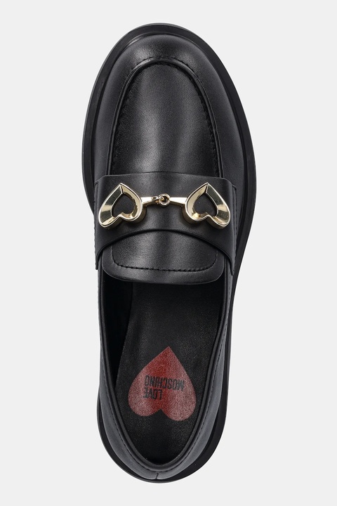 Love Moschino mokasyny skórzane damskie kolor czarny na platformie JA10094G1NIA0000 - zdjęcie produktu nr 2