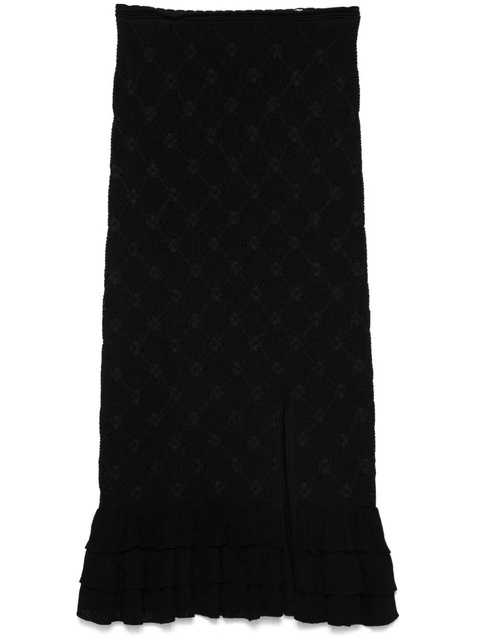 SANDRO floral-embroidered midi skirt - Black - zdjęcie produktu nr 1