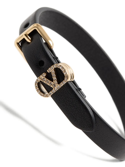 Valentino Garavani buckle-embellished leather bracelet - Black - zdjęcie produktu nr 1