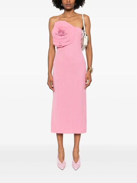 Blumarine floral-appliqué midi dress - Pink - zdjęcie produktu nr 2