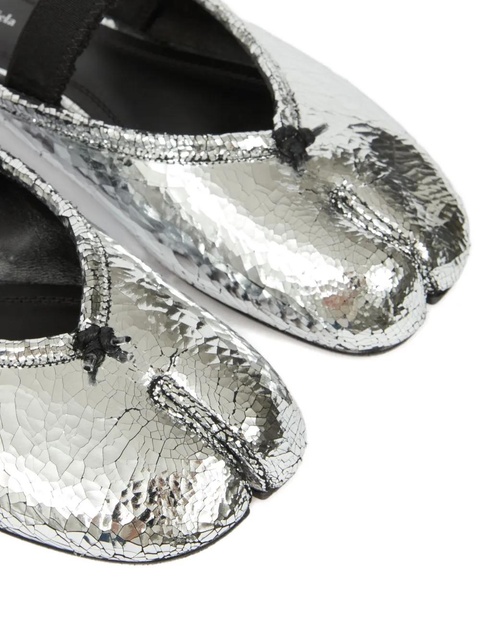 Maison Margiela Tabi leather slip-on mules - Silver - zdjęcie produktu nr 2
