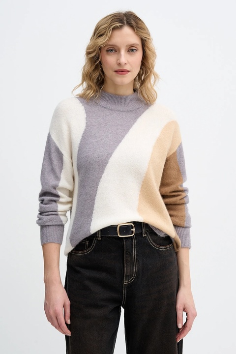 United Colors of Benetton sweter z dodatkiem wełny damski kolor szary lekki 11CZE10ER - zdjęcie produktu nr 2