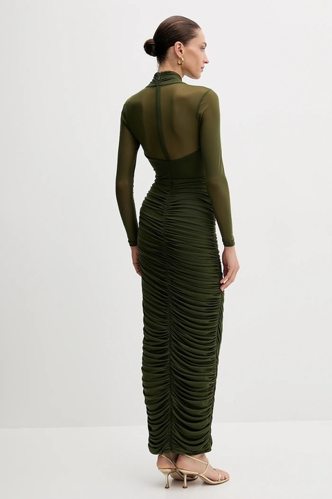 Bardot sukienka kolor zielony maxi dopasowana 60119DB - zdjęcie produktu nr 1