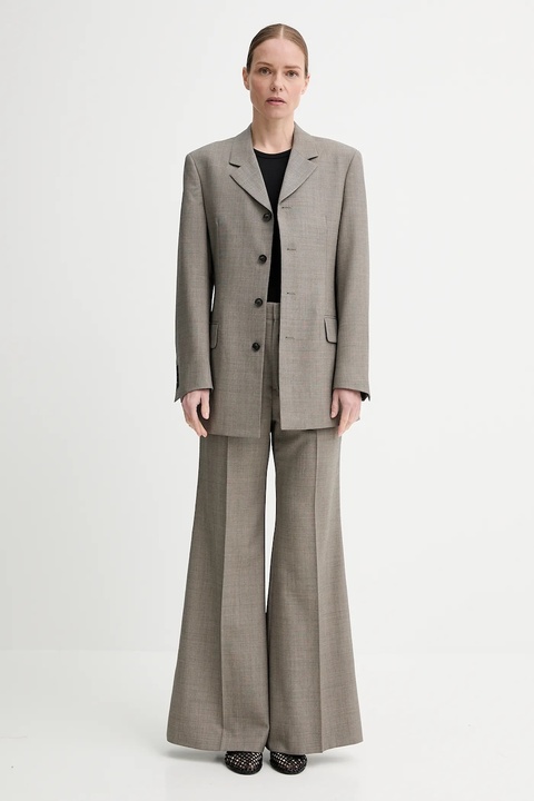 Filippa K spodnie wełniane damskie kolor brązowy szerokie high waist 31424.FK - zdjęcie produktu nr 2