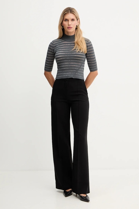 Simona Corsellini sweter damski kolor szary lekki z półgolfem A25CPMGO1301 - zdjęcie produktu nr 1