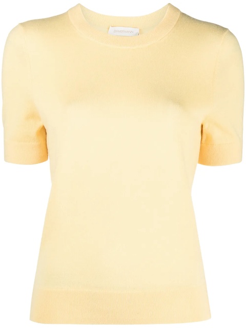 ZIMMERMANN Lovestruck cashmere knitted T-shirt - Yellow - zdjęcie produktu nr 1