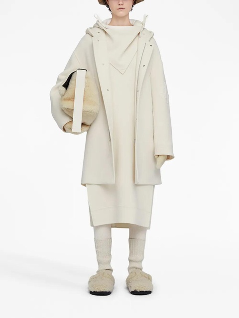 Jil Sander hooded virgin wool parka - White - zdjęcie produktu nr 2
