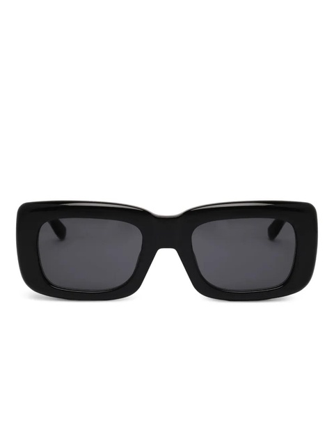 The Attico logo-plaque rectangle-frame sunglasses - Black - zdjęcie produktu nr 1