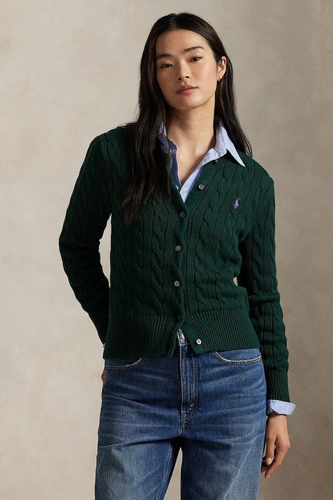 Polo Ralph Lauren kardigan bawełniany damski kolor zielony 211971868 - zdjęcie produktu nr 1