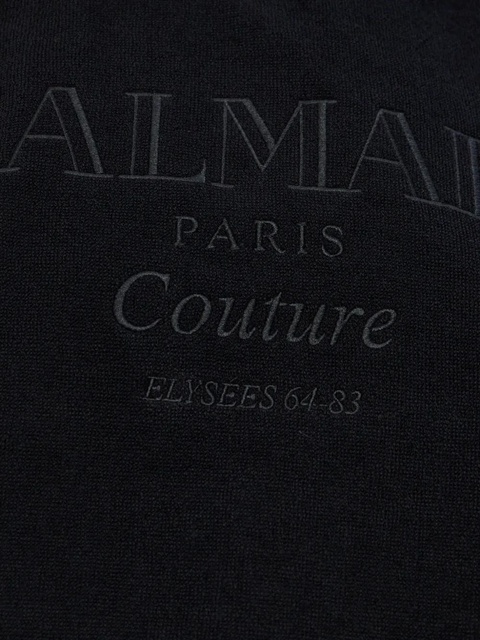 Balmain hooded cotton poncho - Black - zdjęcie produktu nr 2