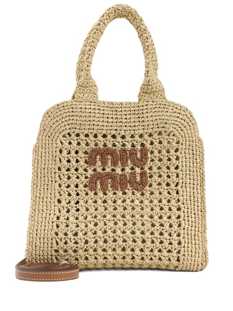 Miu Miu crochet tote bag - Neutrals - zdjęcie produktu nr 1