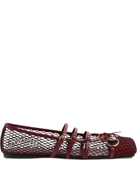 Gucci strap-detail ballet sandals - Red - zdjęcie produktu nr 2