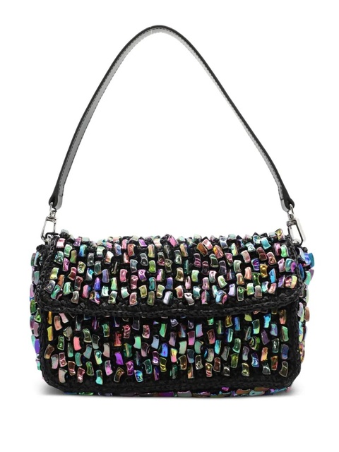 STAUD Timmy raffia shoulder bag - Black - zdjęcie produktu nr 1