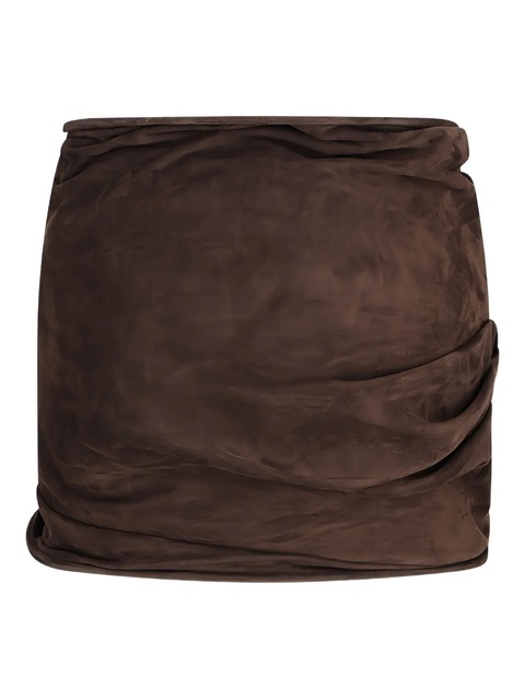 Magda Butrym rose-detail suede skirt - Brown - zdjęcie produktu nr 1