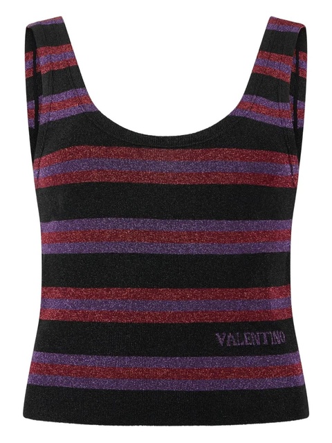 Valentino Garavani scoop-neck sleeveless tank - Black - zdjęcie produktu nr 1