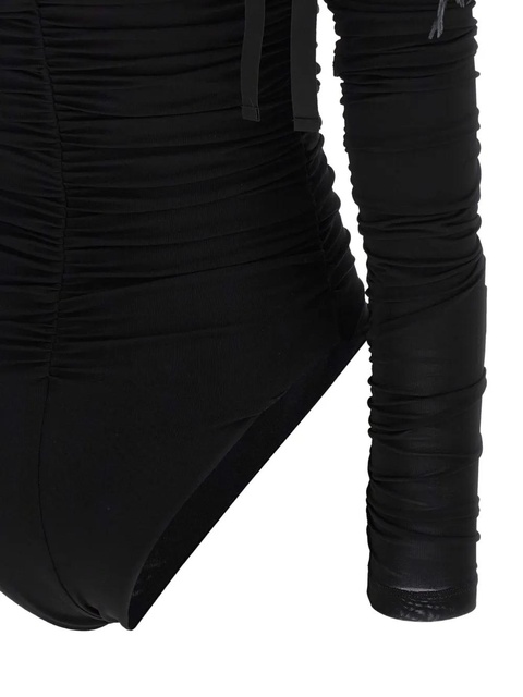 PINKO Ottovolante feather-trimmed halter bodysuit - Black - zdjęcie produktu nr 2