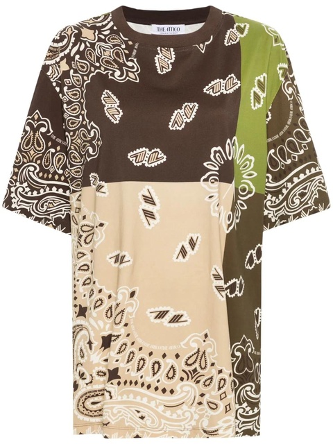 The Attico paisley-print cotton T-shirt - Brown - zdjęcie produktu nr 1