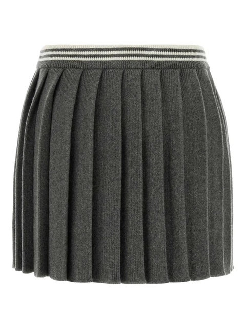 Miu Miu embroidered logo skirt - Grey - zdjęcie produktu nr 2