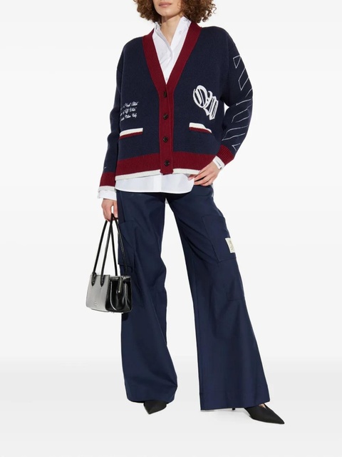 Off-White patch-pocket wide-leg trousers - Blue - zdjęcie produktu nr 2