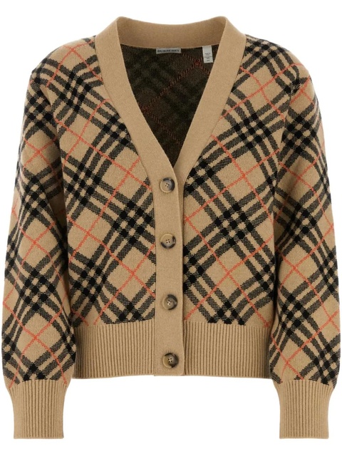 Burberry checked cashmere cardigan - Neutrals - zdjęcie produktu nr 1