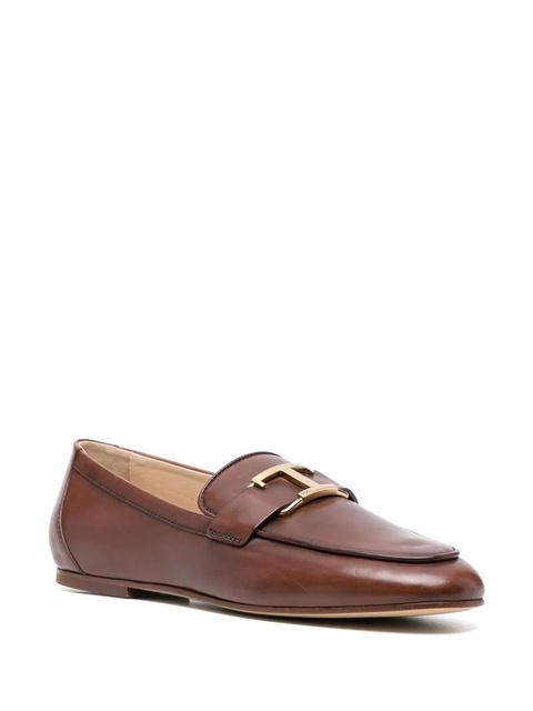 Tod's T-logo leather loafers - Brown - zdjęcie produktu nr 1