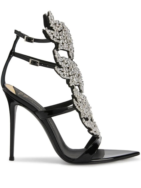 Giuseppe Zanotti Intriigo Flame crystal 105mm sandals - Black - zdjęcie produktu nr 1