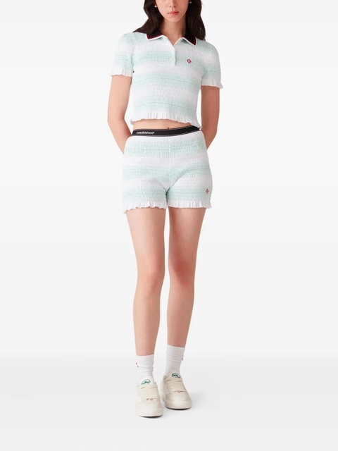 Casablanca striped smocked-detail top - White - zdjęcie produktu nr 1